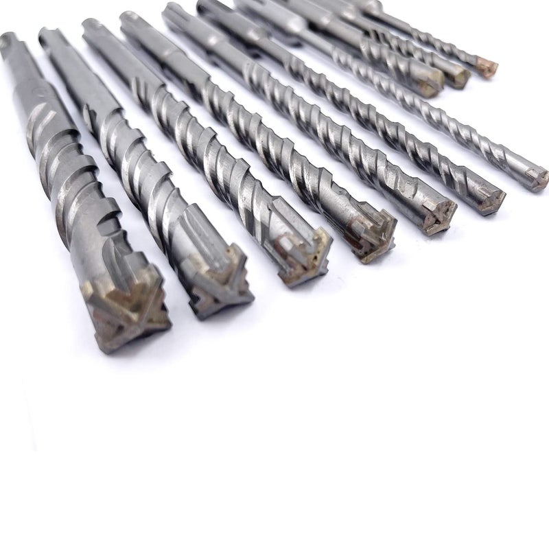 JFOGO 10 Pieces Carbide-Tipped SDS-Plus Rotary Hammer Drill Bit Set for Concrete,Brick,Block,Stone,Masonry - Image 4